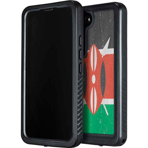 Kenya Flag Distressed Galaxy S23 Plus Waterproof Case